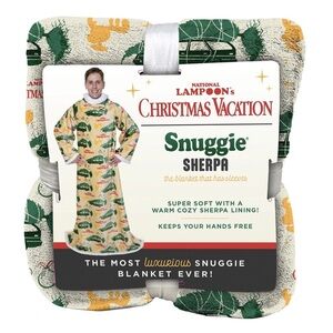 As Seen On TV Christmas Vacation Snuggie Sherpa Blanket - Green and Cream